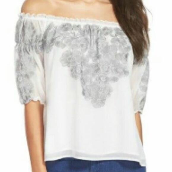 FOR LOVE AND LEMONS SICILY OFF THE SHOULDER EMBROIDERED TOP WOMENS SIZE SMALL - Picture 2 of 9